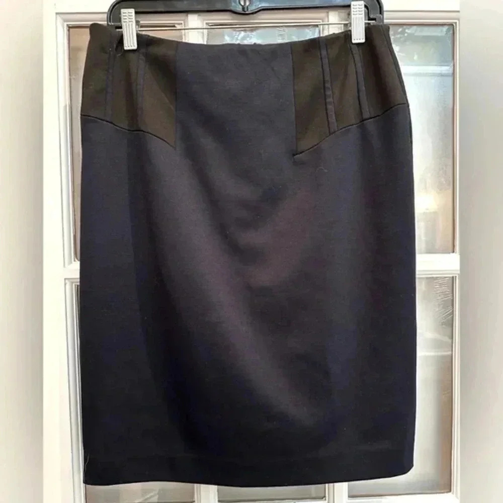 Kay Unger New York Navy & Black Fitted Pencil Skirt Women’s Size 8 Medium M